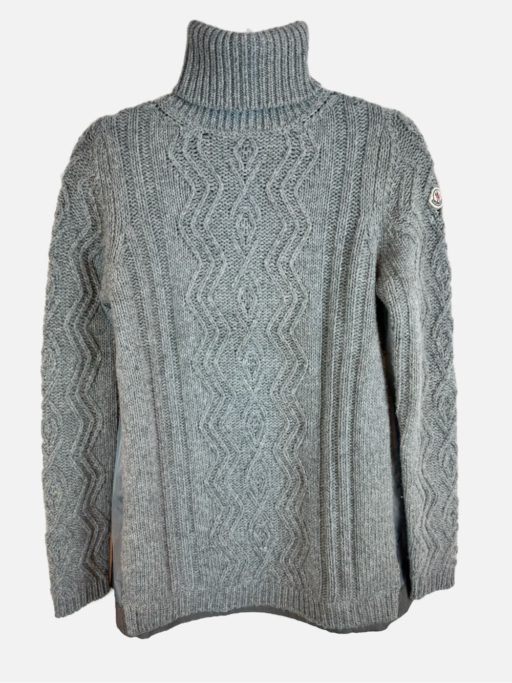 Moncler | Gray Cable-Knit Turtleneck Sweater S